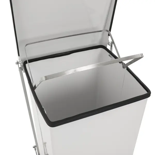 Pedaalemmer | Staal | Wit | 45L | Klapdeksel |  HACCP | 370x370x590(h)mm