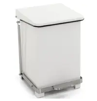 V-Part Pedaalemmer | Staal | Wit | 27L | Klapdeksel |  HACCP | 370x370x445(h)mm 