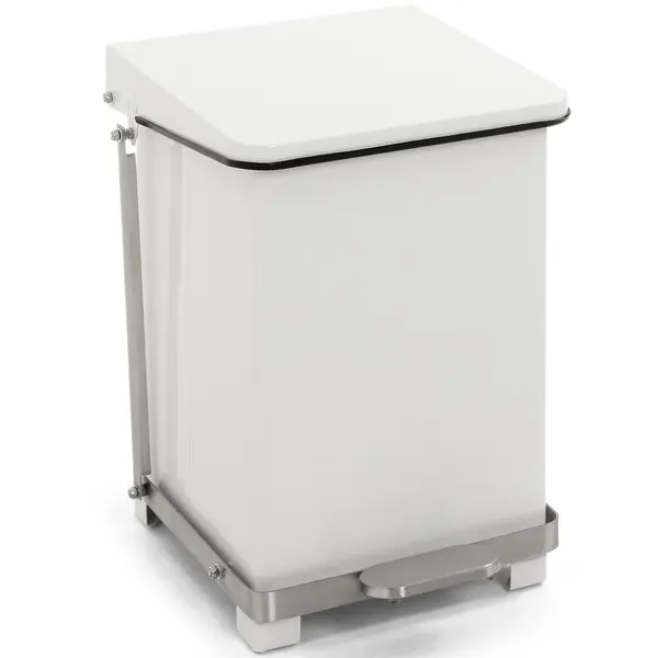 Pedaalemmer | Staal | Wit | 27L | Klapdeksel |  HACCP | 370x370x445(h)mm