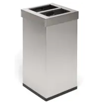 DutchDesign Afvalbak | CARRO | RVS | 110L | Open | Afvalscheiding | 360x360x765(h)mm