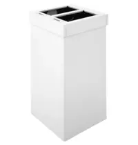 DutchDesign Afvalbak | CARRO | Aluminium | Wit | 110L | Open | Afvalscheiding | 360x360x765(h)mm 