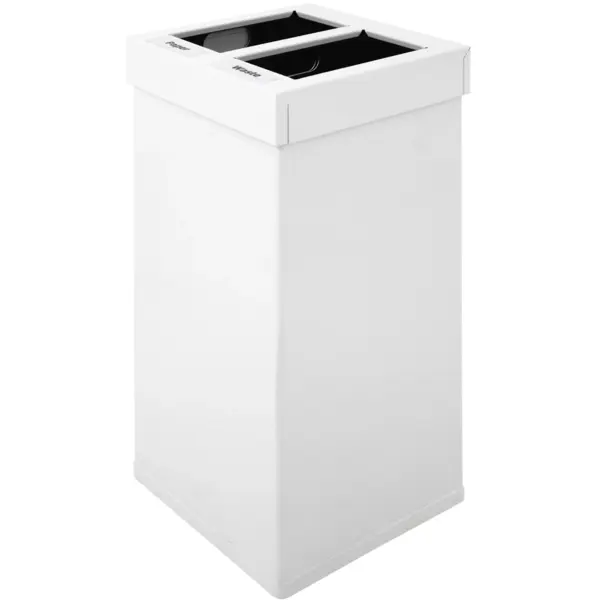 Afvalbak | CARRO | Aluminium | Wit | 110L | Open | Afvalscheiding | 360x360x765(h)mm