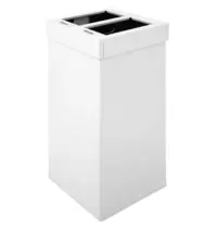 DutchDesign Afvalbak | CARRO | Aluminium | Wit | 55L | Open | Afvalscheiding | 300x300x600(h)mm 