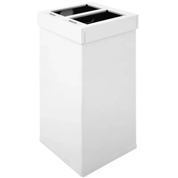 Afvalbak | CARRO | Aluminium | Wit | 55L | Open | Afvalscheiding | 300x300x600(h)mm