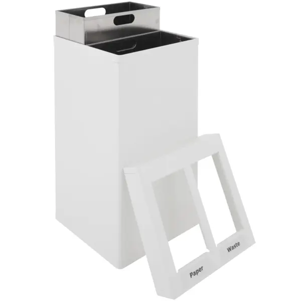Afvalbak | CARRO | Aluminium | Wit | 55L | Open | Afvalscheiding | 300x300x600(h)mm