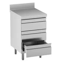 Diamond Werkbank | STANDARD LINE EVO | RVS | Laden | Achteropstand | 600x700x865/965(h)mm