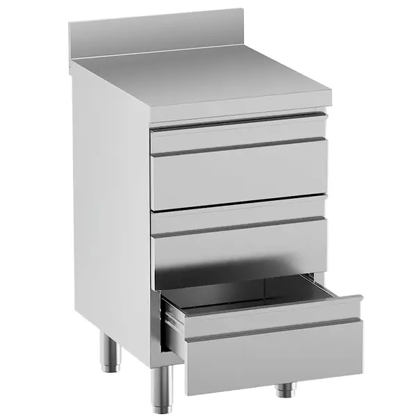 Werkbank | STANDARD LINE EVO | RVS | Laden | Achteropstand | 600x700x865/965(h)mm