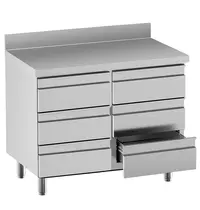 Diamond Werkbank | STANDARD LINE EVO | RVS | Laden | Achteropstand | 1000x700x865/965(h)mm 