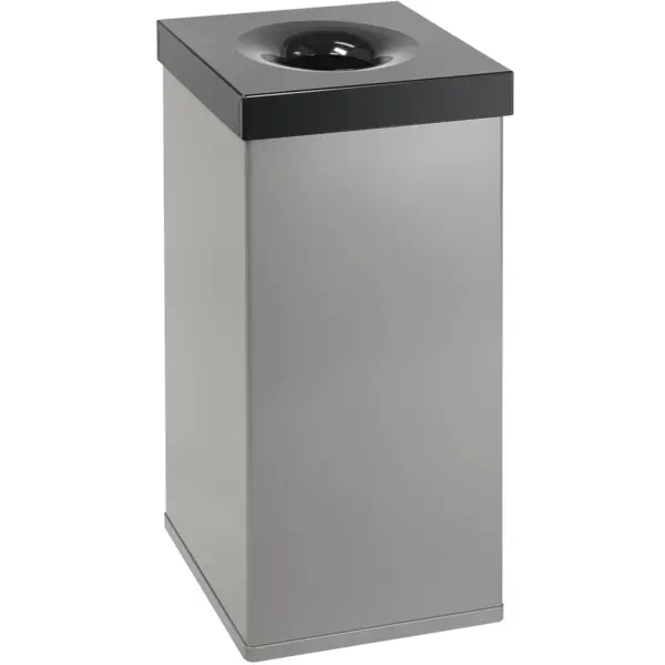 Afvalbak | CARRO | Aluminium/RVS | Grijs/Zwart | 110L | Open | Vlamdovend | 370x370x765(h)mm