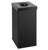 DutchDesign Afvalbak | CARRO | Aluminium/RVS | Zwart | 110L | Open | Vlamdovend | 370x370x765(h)mm 