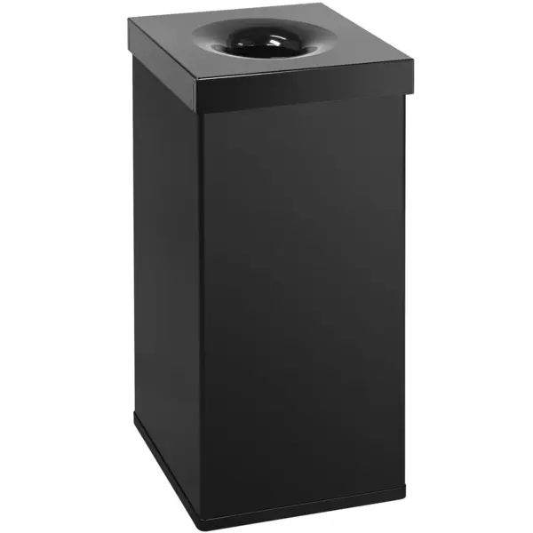 Afvalbak | CARRO | Aluminium/RVS | Zwart | 110L | Open | Vlamdovend | 370x370x765(h)mm