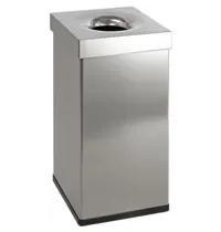 DutchDesign Afvalbak | CARRO | RVS | 55L | Open | Vlamdovend | 300x300x600(h)mm