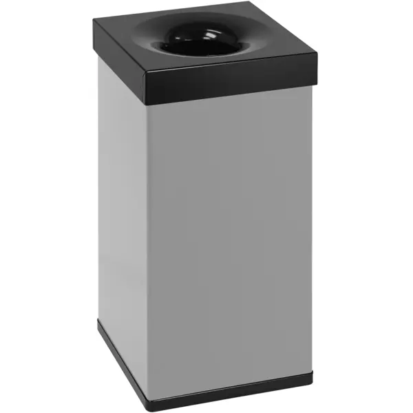 Afvalbak | CARRO | Aluminium/RVS | Grijs/Zwart | 55L | Open | Vlamdovend | 300x300x600(h)mm