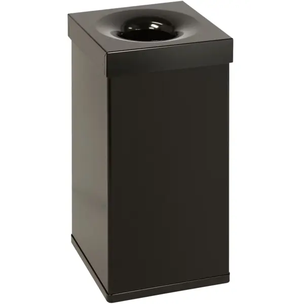 Afvalbak | CARRO | Aluminium/RVS | Zwart | 55L | Open | Vlamdovend | 300x300x600(h)mm