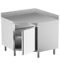 Diamond Hoekwerkbank | STANDARD LINE EVO | RVS | Draaideur | Achteropstand | 1000x1000x865/965(h)mm 