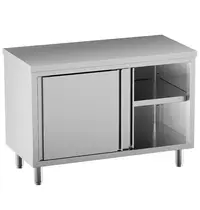 Diamond Werkbank | STANDARD LINE EVO | RVS | Schuifdeuren | Diepte 600 | Hoogte 865 | Breedte 1000-1600 