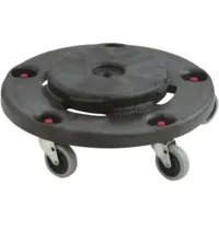 Rubbermaid Verrijdbaar Onderstel | Kunststof | Zwart | Rubbermaid BRUTE Afvalbakken | Ø464x168(h)mm 