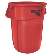 Rubbermaid Afvalbak | BRUTE | Kunststof | Rood | 166.5L | Open | Ø612x796(h)mm