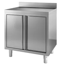 CombiSteel Werkbank | RVS | Draaideuren | Achteropstand | 800x700x850(h)mm