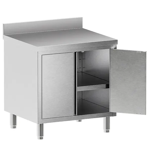 Werkbank | STANDARD LINE EVO | RVS | Draaideuren | Achteropstand | 800x700x865/965(h)mm