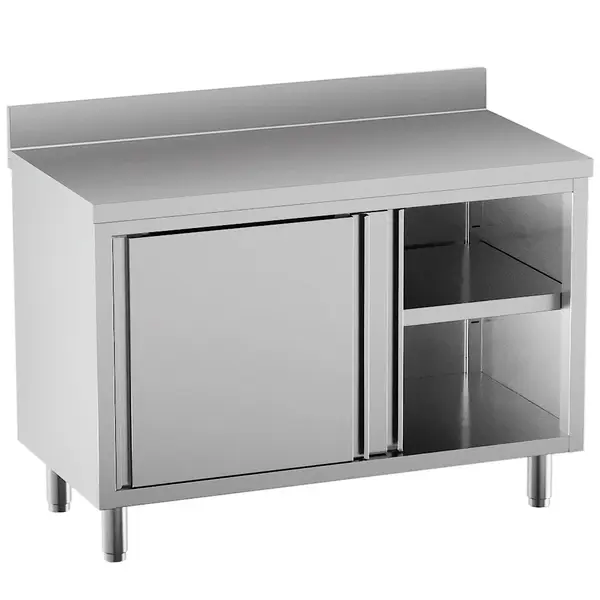 Werkbank | STANDARD LINE EVO | RVS | Schuifdeuren | Diepte 700 | Hoogte 865/965 | Breedte 1000-2000 | Achteropstand