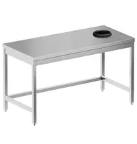 Diamond Afruimtafel | STANDARD LINE EVO | RVS | Afvalverwerkingsgat | Bodemschap | Diepte 700 | Hoogte 865 | Breedte 1000-1600 | Zelfmontage