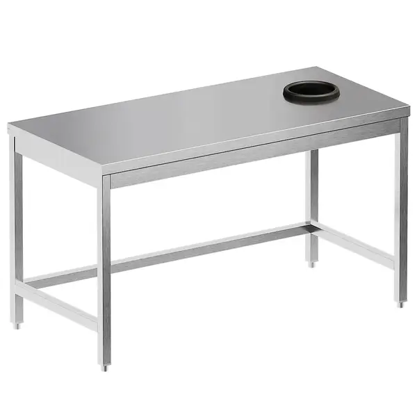 Afruimtafel | STANDARD LINE EVO | RVS | Afvalverwerkingsgat | Bodemschap | Diepte 700 | Hoogte 865 | Breedte 1000-1600 | Zelfmontage