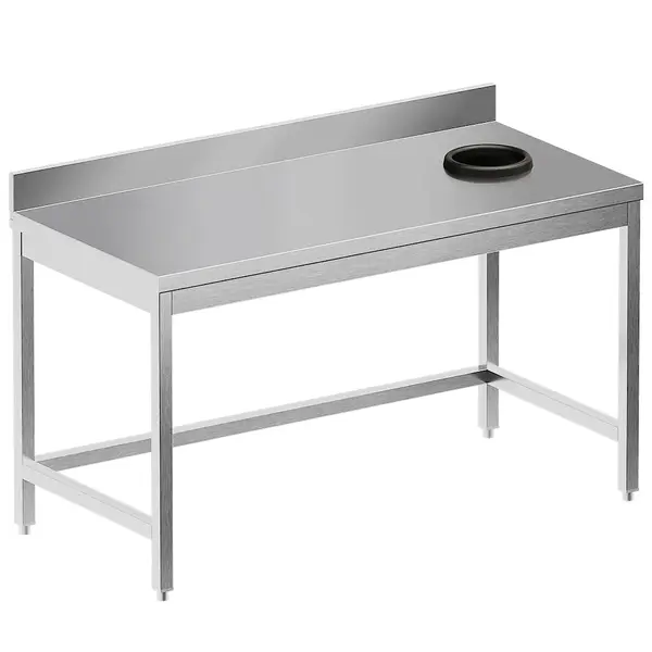 Afruimtafel | STANDARD LINE EVO | RVS | Afvalverwerkingsgat | Bodemschap | Diepte 700 | Hoogte 865/965 | Breedte 1000-1600 | Achteropstand | Zelfmontage