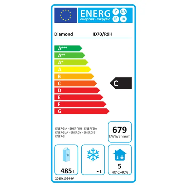 Koelkast | GASTRO LINE EVO | 700L (2/1 GN) | RVS | -2°C/+8°C | Geforceerd | Wielen (Geremd) | 720x840x2020(h)mm