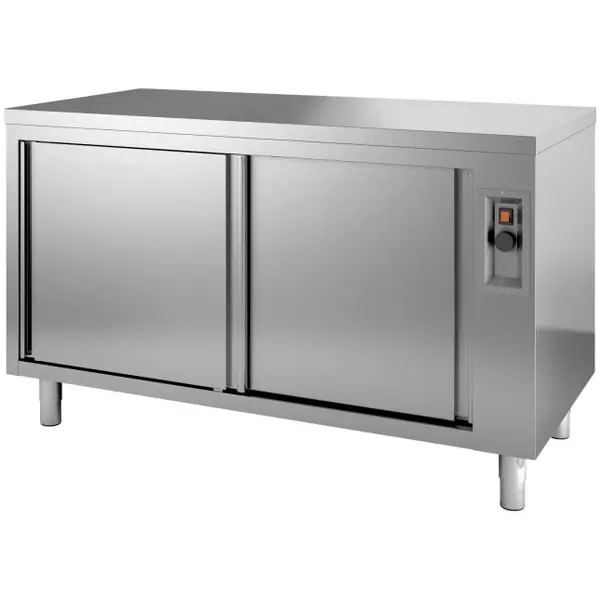 Doorgeefwarmhoudkast | RVS | 30°C/90°C | Geventileerd | 2.4kW (230V) | Schuifdeuren | Diepte 600 | Hoogte 850 | Breedte 1200-2000