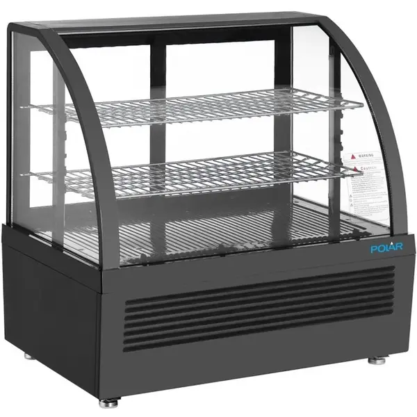 Koelvitrine | C-SERIE | Energiezuinig | 100L | Zwart | +2°C/+10°C | Geforceerd | 3 Niveaus | 705x472x687(h)mm