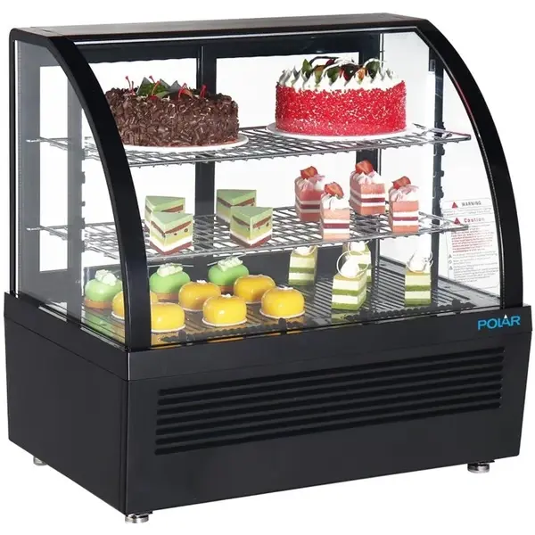 Koelvitrine | C-SERIE | Energiezuinig | 100L | Zwart | +2°C/+10°C | Geforceerd | 3 Niveaus | 705x472x687(h)mm