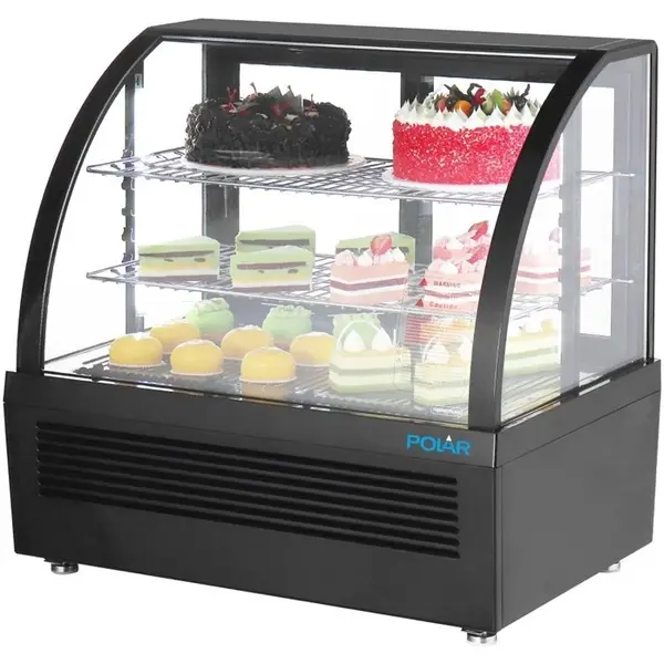 Koelvitrine | C-SERIE | Energiezuinig | 100L | Zwart | +2°C/+10°C | Geforceerd | 3 Niveaus | 705x472x687(h)mm