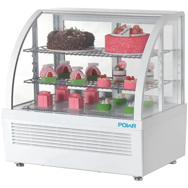 Koelvitrine | C-SERIE | Energiezuinig | 100L | Wit | +2°C/+10°C | Geforceerd | 3 Niveaus | 705x472x687(h)mm