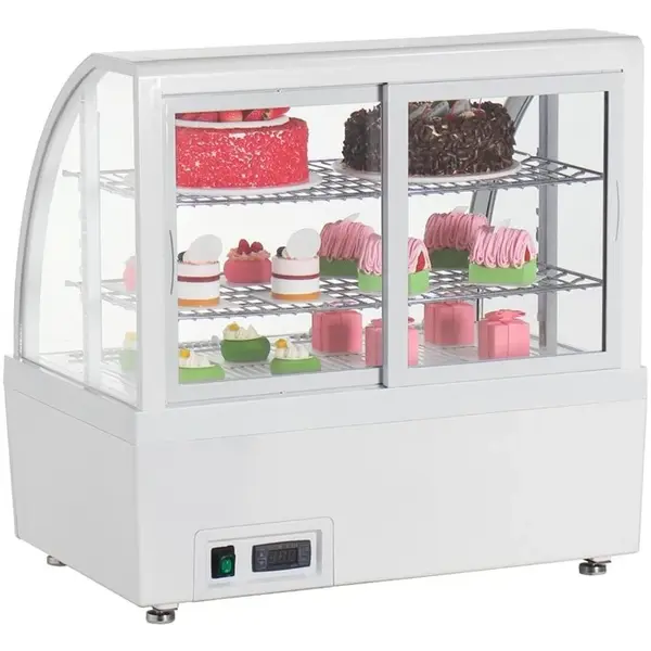 Koelvitrine | C-SERIE | Energiezuinig | 100L | Wit | +2°C/+10°C | Geforceerd | 3 Niveaus | 705x472x687(h)mm