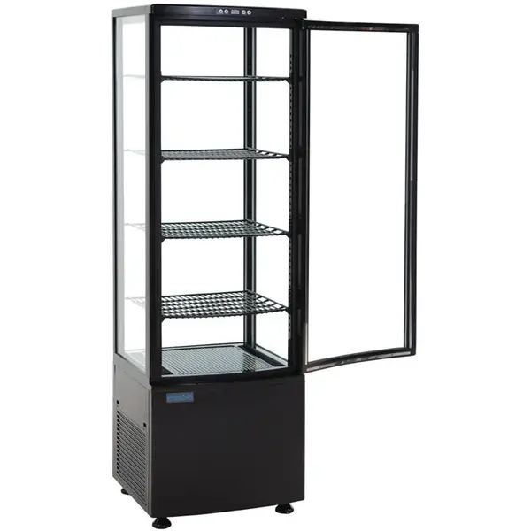 Koelvitrine | C-SERIE | Energiezuinig | 235L | Zwart | 0°C/+12°C | Geforceerd | 5 Niveaus | 515x485x1690(h)mm