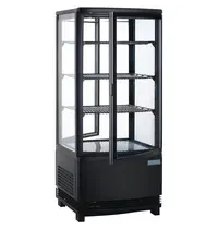 Polar Koelvitrine | C-SERIE | Energiezuinig | 86L | Zwart | 0°C/+12°C | Geforceerd | 4 Niveaus | 429x425x980(h)mm