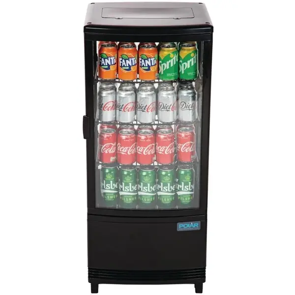 Koelvitrine | C-SERIE | Energiezuinig | 86L | Zwart | 0°C/+12°C | Geforceerd | 4 Niveaus | 429x425x980(h)mm