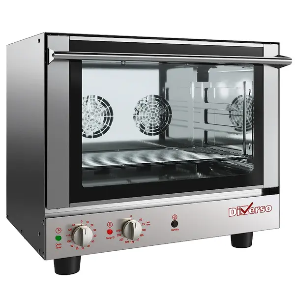 Heteluchtoven | 4 Niveaus (1/1 GN) | Elektrisch | 50°C/270°C | 3.2kW (230V) | Bevochtiging (Handmatig) | 662x643x603(h)mm