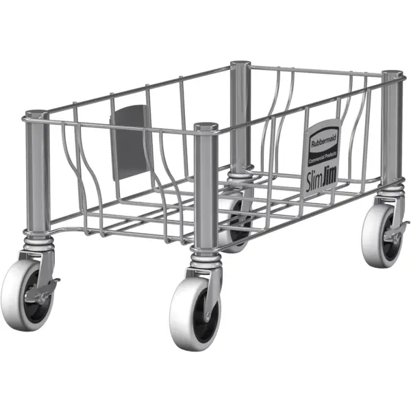 Verrijdbaar Onderstel | RVS | Rubbermaid SLIM JIM Afvalbakken | 236x508x229(h)mm