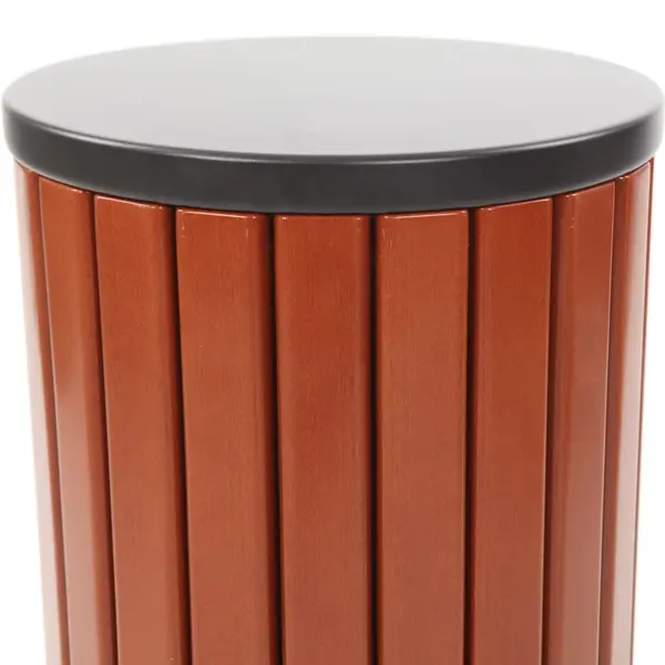 Afvalbak | Staal/Kunststof | Zwart/Houtlook | 33L | Open | Ø400x755(h)mm