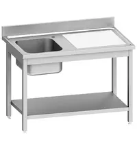 Diverso by Diamond Spoeltafel | ECO | RVS | 1 Spoelbak (Links) + Afdruipvlak | Bodemschap | Achteropstand | Zelfmontage | 1200x700x900/1000(h)mm 