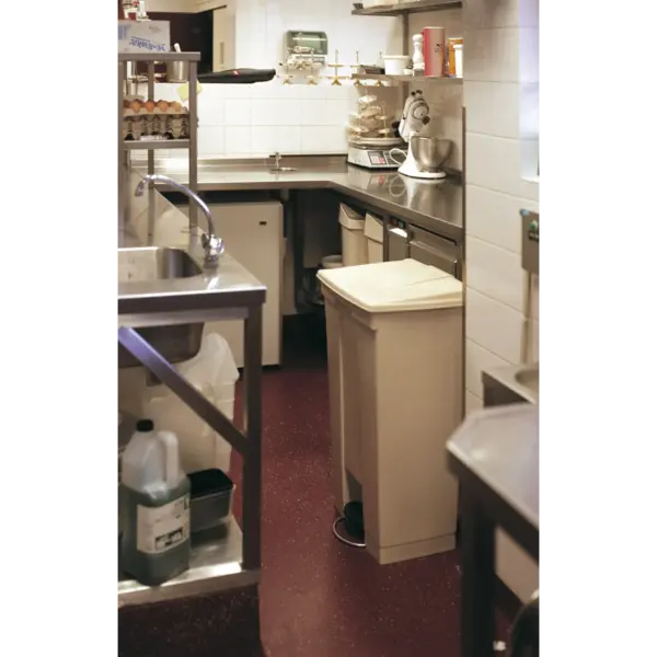 Pedaalemmer | CLASSIC | Kunststof | Beige | 87L | Klapdeksel | HACCP | 502x410x826(h)mm