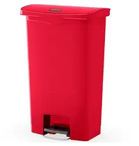 Rubbermaid Pedaalemmer | SLIM JIM | Kunststof | Rood | 50L | Klapdeksel | 456x292x719(h)mm