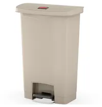 Rubbermaid Pedaalemmer | SLIM JIM | Kunststof | Beige | 50L | Klapdeksel | 456x292x719(h)mm