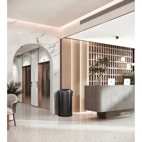 Afvalbak | URBAN BIN | RVS | Zwart | 90L | Open | Anti Fingerprint | Ø448x750(h)mm