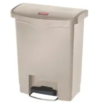 Rubbermaid Pedaalemmer | SLIM JIM | Kunststof | Beige | 30L | Klapdeksel | 425x271x536(h)mm