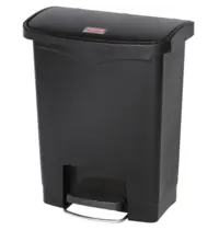Rubbermaid Pedaalemmer | SLIM JIM | Kunststof | Zwart | 30L | Klapdeksel | 425x271x536(h)mm