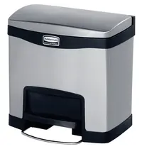 Rubbermaid Pedaalemmer | SLIM JIM | RVS | 15L | Klapdeksel | Anti Fingerprint | 396x302x400(h)mm