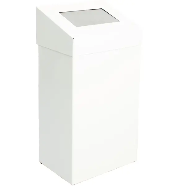 Afvalbak | Aluminium | Wit | 18L | Duwdeksel | Incl. Wandbevestiging | 277x170x500(h)mm